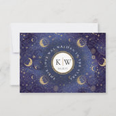 Cartons Réponse Mariage Soleil Et Lune D'or Céleste (Dos)
