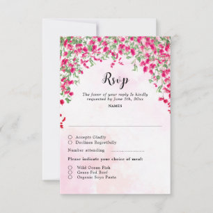 Cartons Réponse Mariage sous la forêt tropicale de bougainvillée r