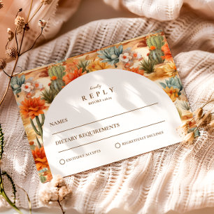 Cartons Réponse Mariage sous une arche florale du désert