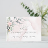 Cartons Réponse Mariage | Spray floral rose boisé rustique (Debout devant)