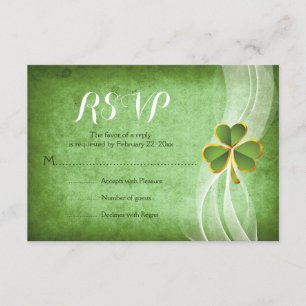 Cartons Réponse Mariage St Patrick’s Day en vert de trèfle irlanda
