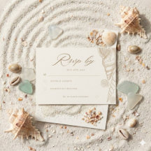 Mariage sur la Côte Blanc avec Coquilles Dorées 