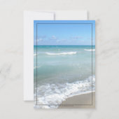 Cartons Réponse Mariage sur la Plage avec Cœurs dans le Sable Mono (Dos)