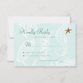 Cartons Réponse Mariage sur la plage de Costal (Devant)