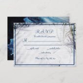 Cartons Réponse Mariage sur la plage de sable blanc (Devant / Derrière)