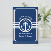 Cartons Réponse Mariage sur un bateau - Ancres Aweigh (Debout devant)