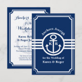 Cartons Réponse Mariage sur un bateau - Les ancres sont levées (Devant / Derrière)