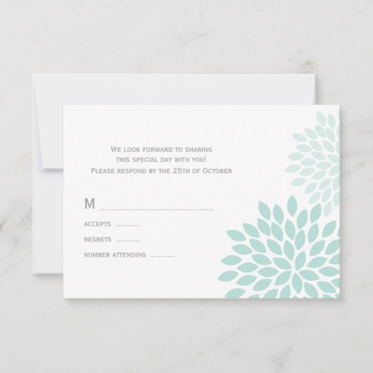 Cartons Réponse Mariage Sweet Dahlias (Devant)