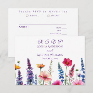 Cartons Réponse Mariage Symphonique fleur sauvage