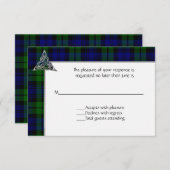 Cartons Réponse Mariage Tartan noir (Devant / Derrière)