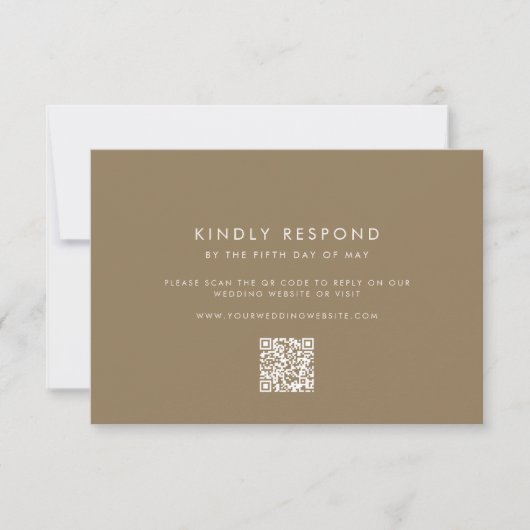 Cartons Réponse Mariage Taupe (Devant)
