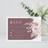 Cartons Réponse Mariage tendance Berry Blush Ivory Boho Arch (Debout devant)