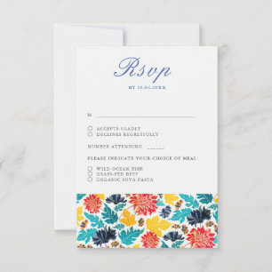 Cartons Réponse Mariage Tournesols Aquarelle Jaune Bleu Naturel