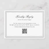 Cartons Réponse Mariage traditionnel de code QR noir et blanc (Devant)