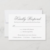 Cartons Réponse Mariage traditionnel gris formel élégant (Devant)