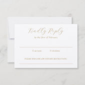 Cartons Réponse Mariage traditionnel ivoire et or élégant (Devant)