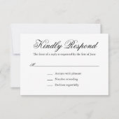 Cartons Réponse Mariage traditionnel noir et blanc Formal élégant (Devant)