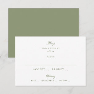 Cartons Réponse Mariage traditionnel vert mousse