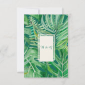 Cartons Réponse mariage tropical de verdure émeraude  (Dos)