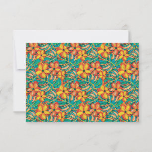 Cartons Réponse Mariage tropical orange et jaune