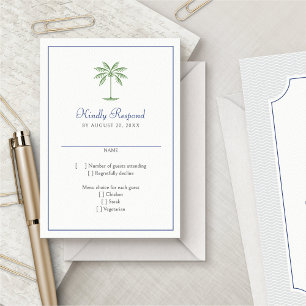 Cartons Réponse Mariage Tropical Palm Tree