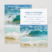 Cartons Réponse Mariage Tropical sur la Plage (Devant / Derrière)