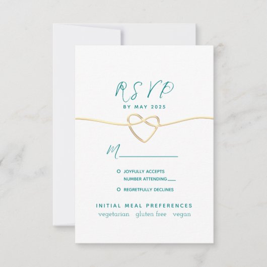 Cartons Réponse Mariage turquoise (Devant)