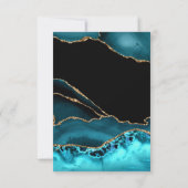 Cartons Réponse Mariage Turquoise et Agate Dorée (Dos)