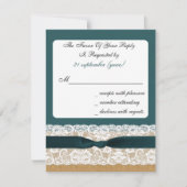 Cartons Réponse Mariage turquoise Lace et Burlap (Devant)