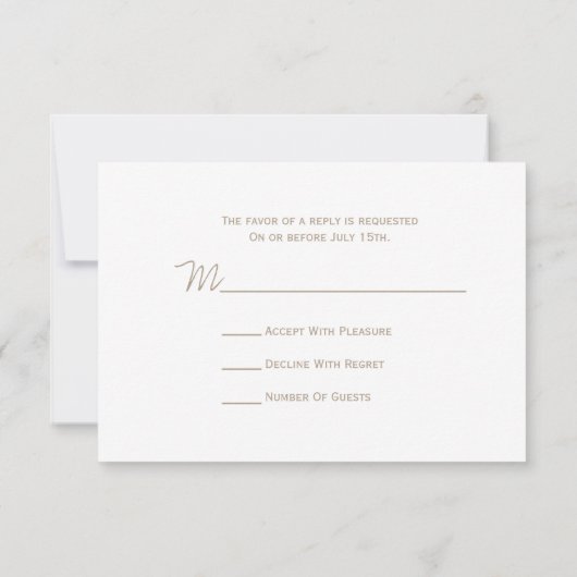 Cartons Réponse Mariage Twine Globes Inspiré Carton R.S.V.P. (Dos)