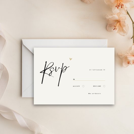 Cartons Réponse Mariage Typographique Calligraphique Minimal