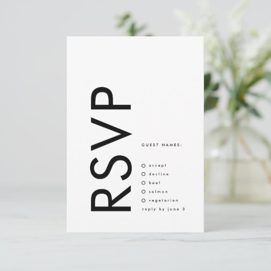 Cartons Réponse Mariage ultra moderne neutre pour les femmes (Debout devant)