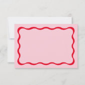 Cartons Réponse Mariage Vague Rose et Rouge Rétro (Dos)