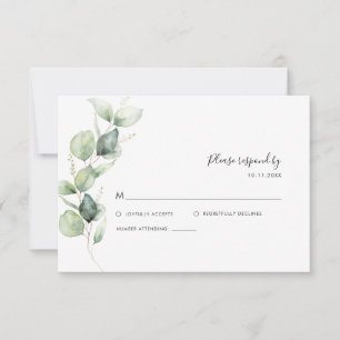 Cartons Réponse Mariage végétal Eucalyptus