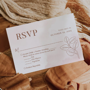 Cartons Réponse Mariage végétal minimaliste Boho en terre cuite