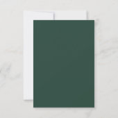 Cartons Réponse Mariage vert de forêt classique élégant (Dos)