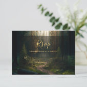 Cartons Réponse Mariage vert de la forêt de pins (Debout devant)
