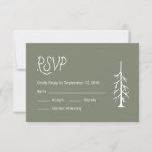 Cartons Réponse Mariage vert Décontracté Sage  Pine Tree (Devant)