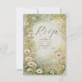 Cartons Réponse Mariage vert d'ivoire (Devant)