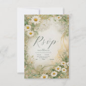 Cartons Réponse Mariage vert d'ivoire (Devant)