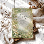 Cartons Réponse Mariage vert d'ivoire