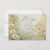 Cartons Réponse Mariage vert d'ivoire (Devant)