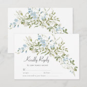 Cartons Réponse Mariage vert Fleur sauvage bleu printemps (Devant / Derrière)