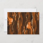 Cartons Réponse Mariage Vert Foncé Écriture Dorée Agate Orange Brû (Dos)