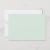Cartons Réponse Mariage Vert Menthe Calligraphié avec Repas (Dos)