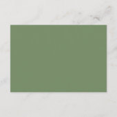 Cartons Réponse Mariage vert minimaliste (Dos)