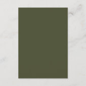 Cartons Réponse Mariage vert olive minimaliste (Dos)