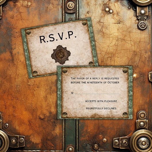 Cartons Réponse Mariage victorien Steampunk Soiree