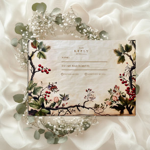 Cartons Réponse Mariage Vintage aux Baies de la Forêt