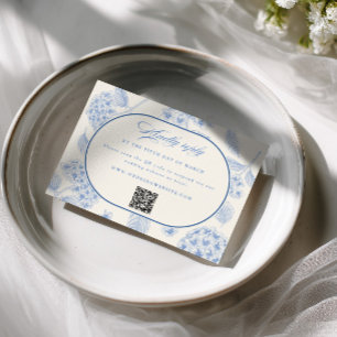 Cartons Réponse Mariage Vintage aux Hortensias Bleus